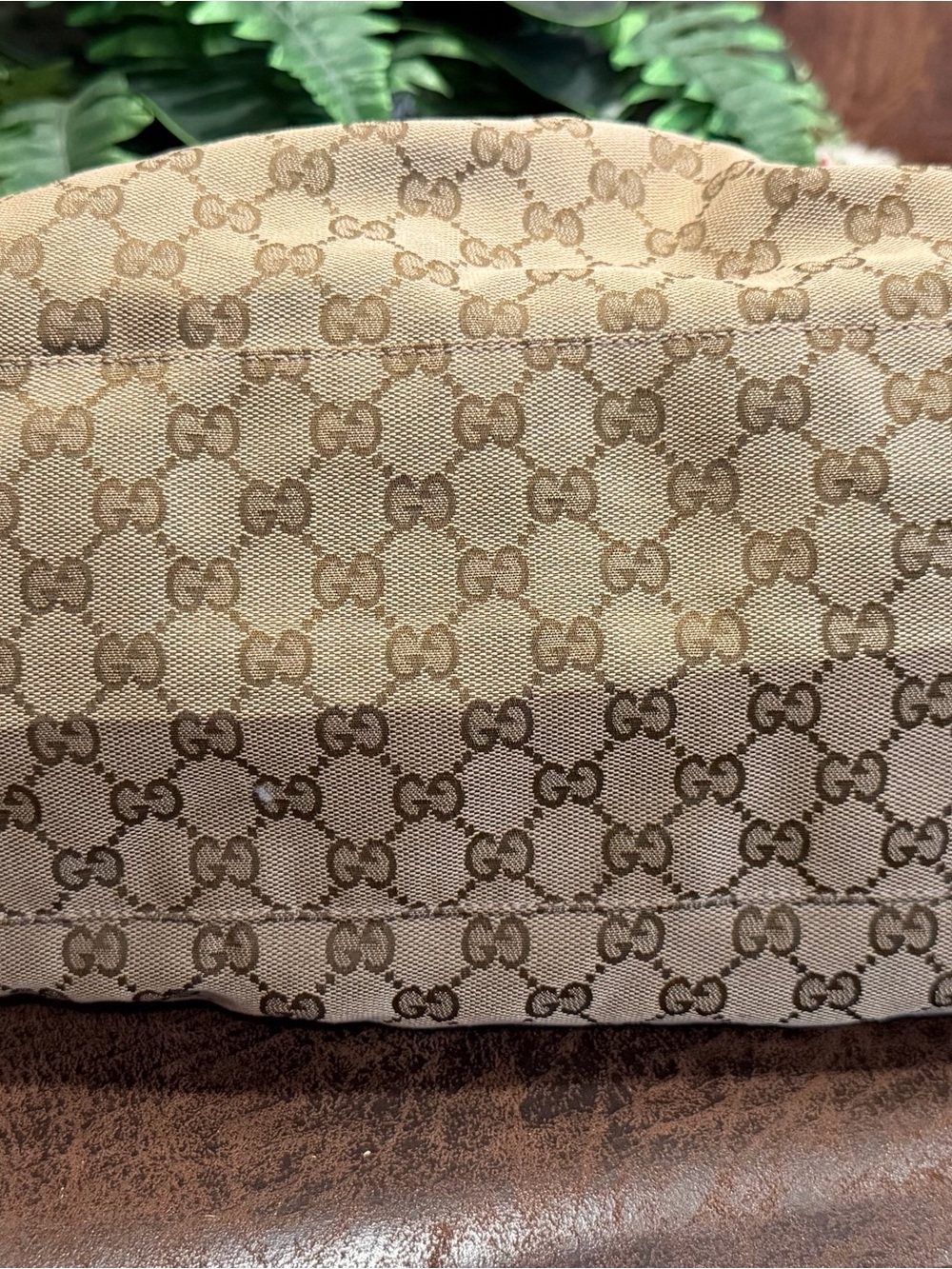 Gucci Beige GG Canvas Dome Satchel with Ivory Trim - Picture 12 of 16